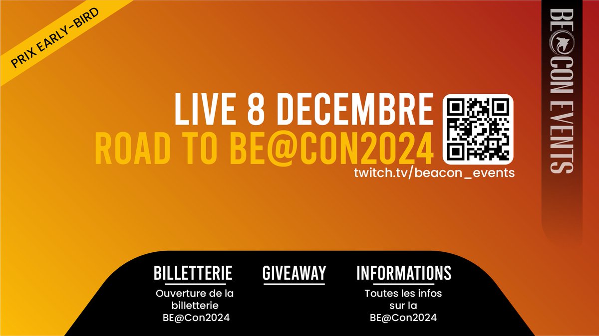 🚨Bloquez la date!🚨
Lancement de la billetterie pour la BE@Con2024 ce 8/12 20hCET sur Twitch avec un prix réduit "early-bird"🔥

Et bien sûr, on vous donnera toutes les infos sur la BE@Con2024 et vous montrera tout ce que nous avons déjà préparé! ✨
<a href="/RobertsSpaceInd/">Star Citizen</a> #StarCitizen