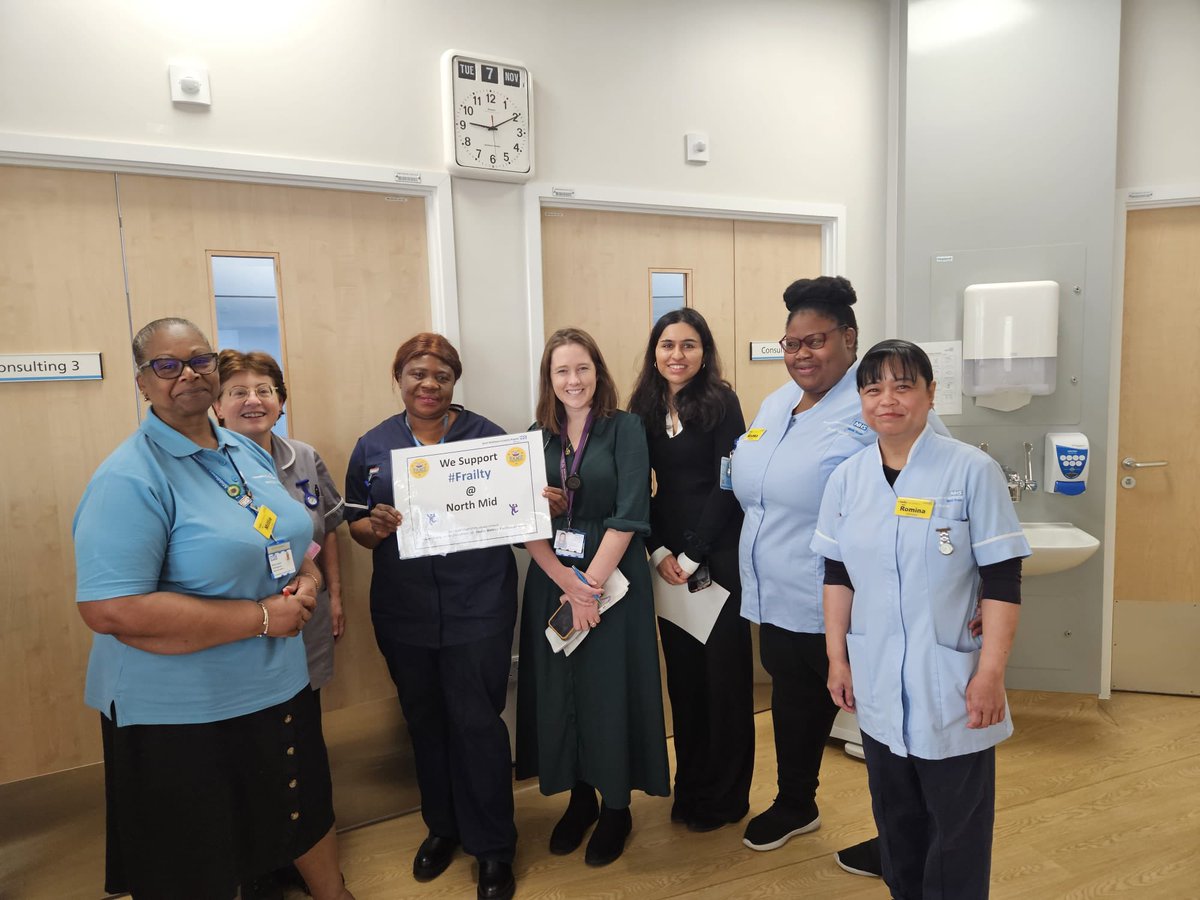 North Mid Frailty Team (@nm_frailty) on Twitter photo The amazing Medical Day Hospital team showing their support for Frailty Awareness Month. They go the extra mile for patients with frailty π #FAME <a href="/MaryButler_NMUH/">Mary Butler</a> <a href="/MauriceCohen18/">Maurice Cohen</a> <a href="/Philippa_NHS/">Philippa Godsalve π</a> @SamanthaLatty <a href="/Reetee_NHS/">Reetee</a> @NorthMidNHS The amazing Medical Day Hospital team showing their support for Frailty Awareness Month. They go the extra mile for patients with frailty π #FAME <a href="/MaryButler_NMUH/">Mary Butler</a> <a href="/MauriceCohen18/">Maurice Cohen</a> <a href="/Philippa_NHS/">Philippa Godsalve π</a> @SamanthaLatty <a href="/Reetee_NHS/">Reetee</a> @NorthMidNHS