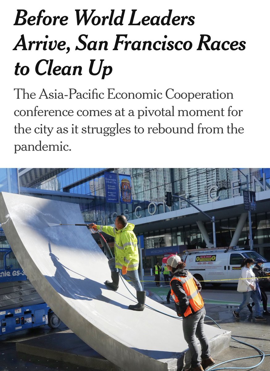 My latest for the <a href="/nytimes/">The New York Times</a>: “San Francisco had the air this week of teenagers frantically cleaning up after a house party with their parents on the way home.”

The city is sprucing up for 21 world leaders headed here for APEC. Residents ask, can it last?

nytimes.com/2023/11/10/us/…