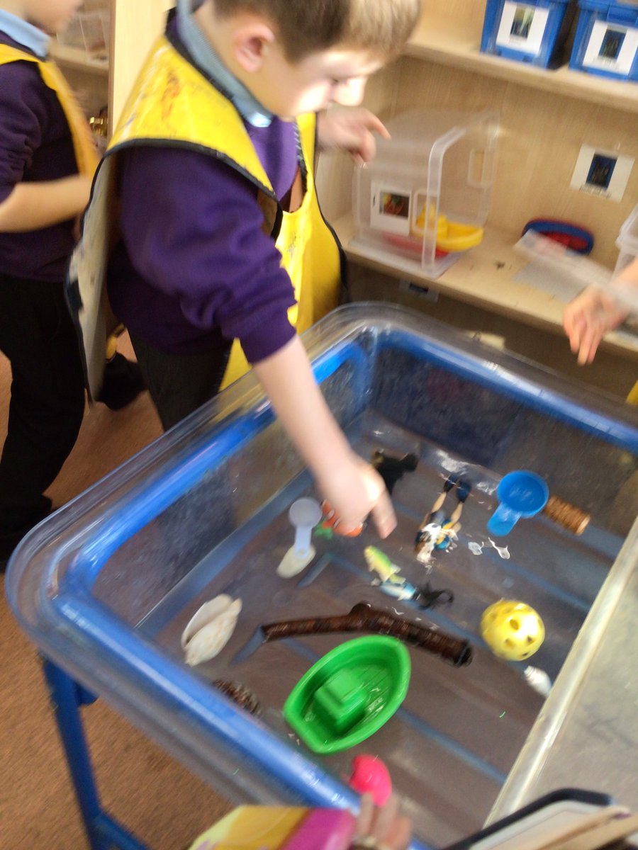 BraeburnPrimary's tweet photo. Team lions have been investigating floating and sinking in the water tray for world science day. #BraeburnEY #BraeburnScience #WorldScienceDay2023 @ExplorifySchool @STEMLearningUK @EarlyExcellence https://t.co/l8lQQBYX9f