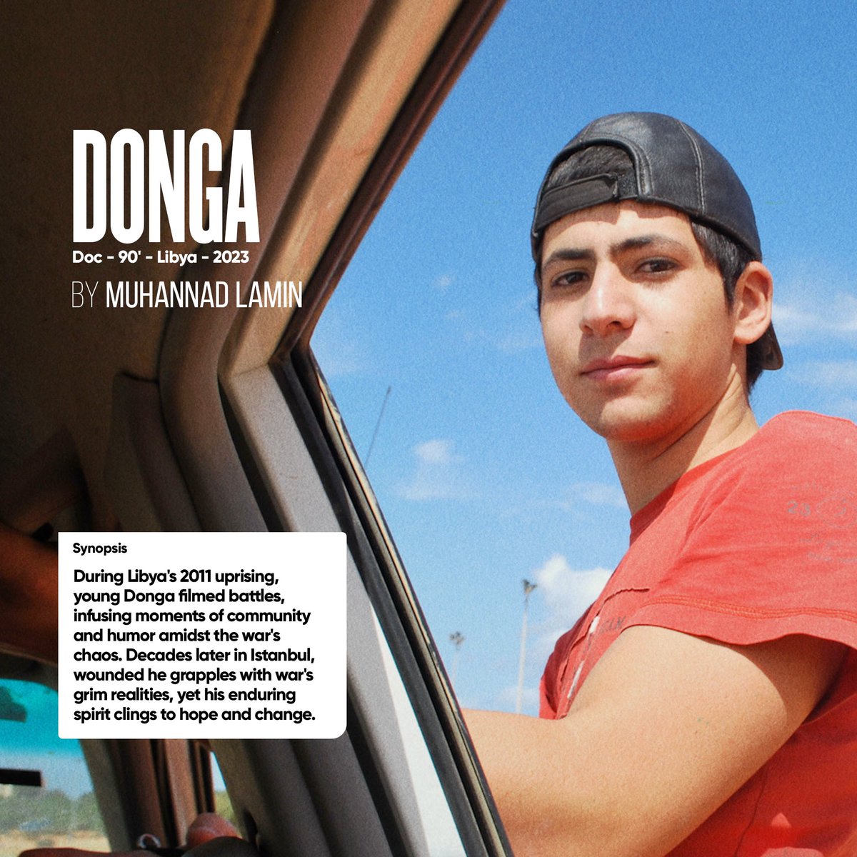 SuduConnexion's tweet image. We are pleased to announce the #screenings of 2 Sudu films at @idfa 2023 (The Netherlands)

✨ #FRONTLIGHT

🎬 Donga by @MuhannadLamin (Libya)

• 11 Nov 2023, 2:45pm | Tuschinski 3 
(Press &amp;amp; Industry)
• 14 Nov 2023, 9pm | Munt 12 World Premiere
• 15 - 17 - 18 Nov 2023