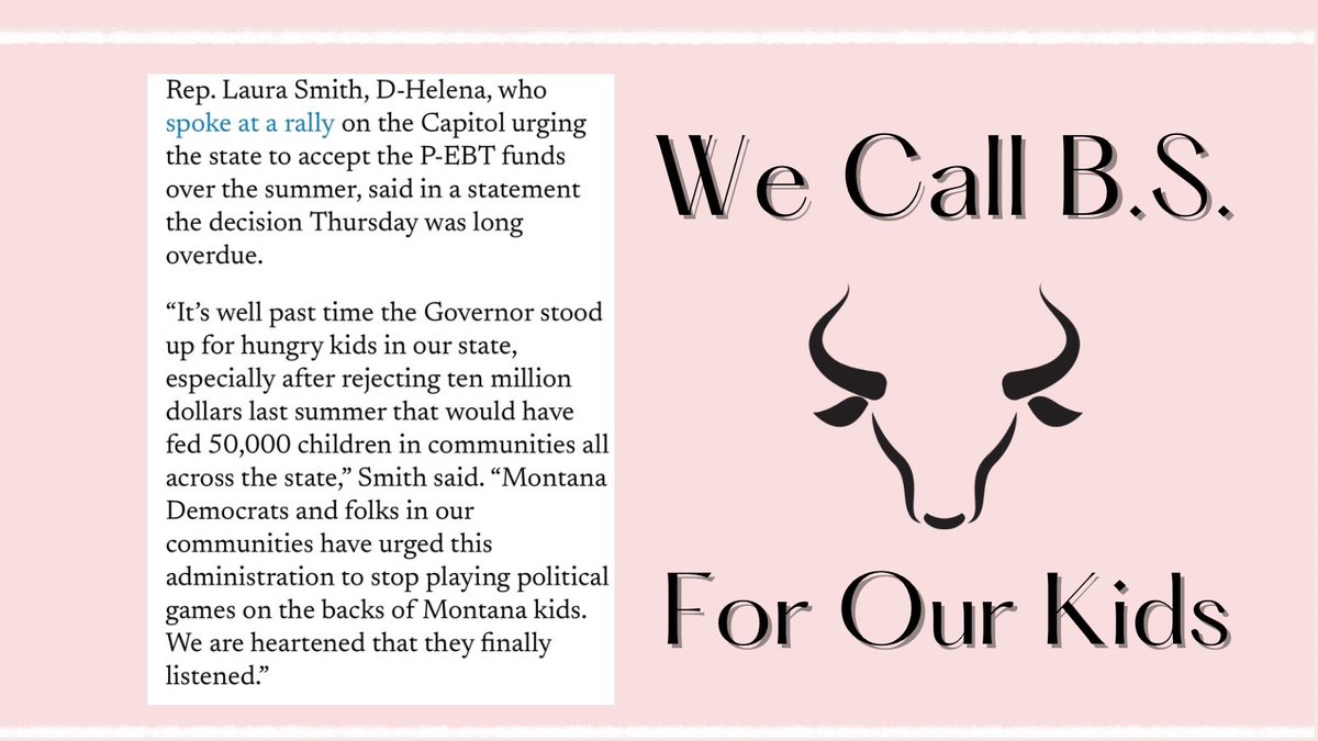 🇺🇸 🎊Your voices made a difference! 🇺🇸🎊

After the Gianforte admin rejected $10 mil to feed 50,000 hungry MT kids last summer, we rallied & called B.S.!

Our work together paid off. The admin changed course: dailymontanan.com/2023/11/09/mon…

#mtpol #WeCallBS