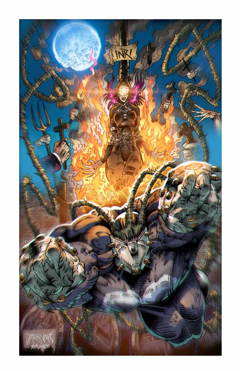 KoniWaves's tweet photo. Artist Stephen Strange's original artwork to his Writhe &amp; Payne trading card is still available on the Indiegogo campaign! This art is a steal for only $100! Check out the colored version. We'll be closing the campaign in December! Get it while you can! https://t.co/vRPbXCHN01 https://t.co/oIU9OuB2OU