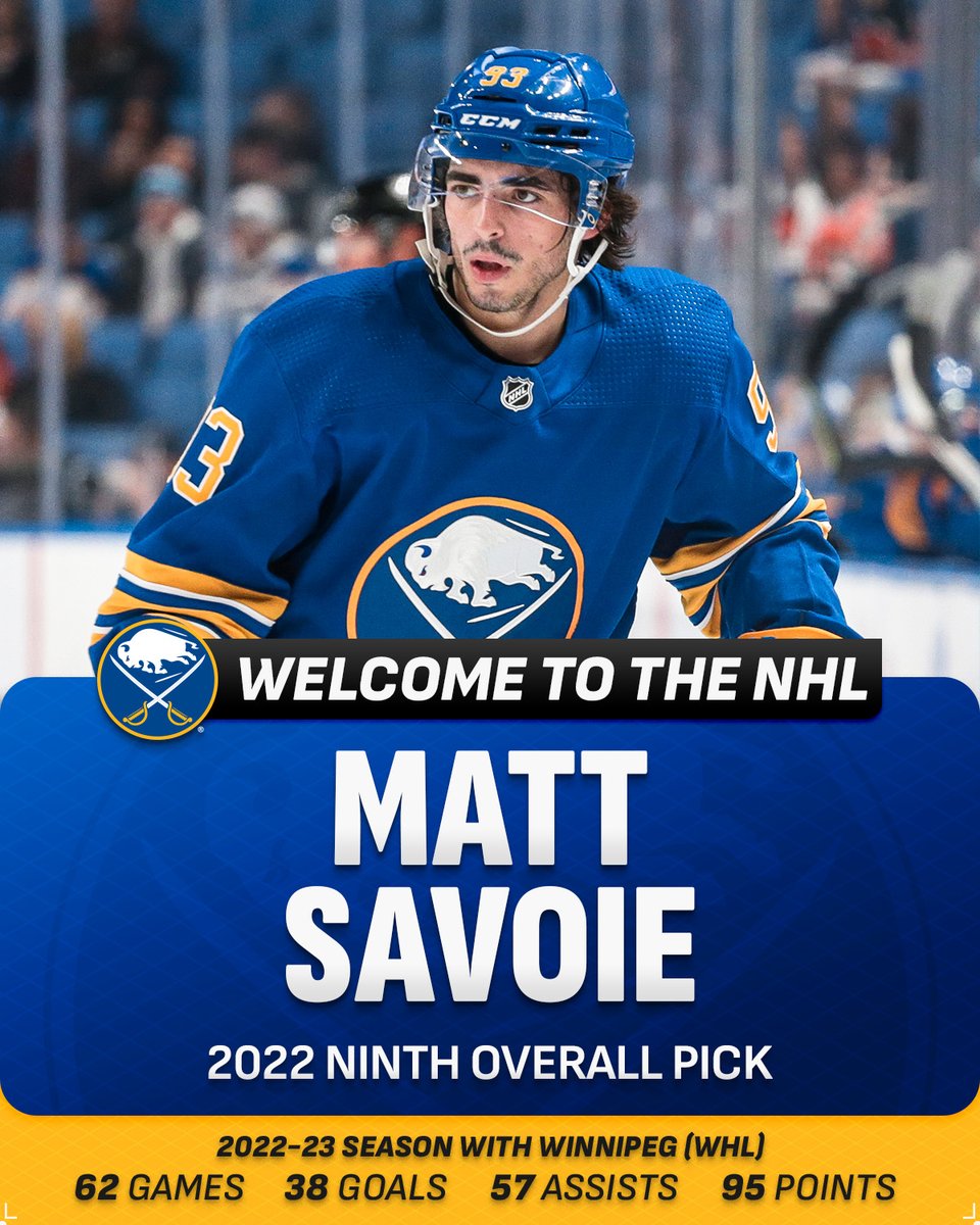 Matt Savoie will make his NHL debut tonight for the <a href="/BuffaloSabres/">Buffalo Sabres</a>! ⚔️

Welcome to the League!