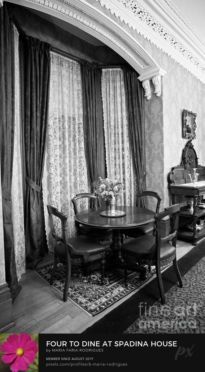 Four To Dine At Spadina House In Black and White 
6-maria-rodrigues.pixels.com/featured/four-… 
#diningtable #baywindow #curtains #blackandwhite #global #blackandwhitephotography #photo  #photolife #canadiangeographic #canadiancamera #google #houseandhome