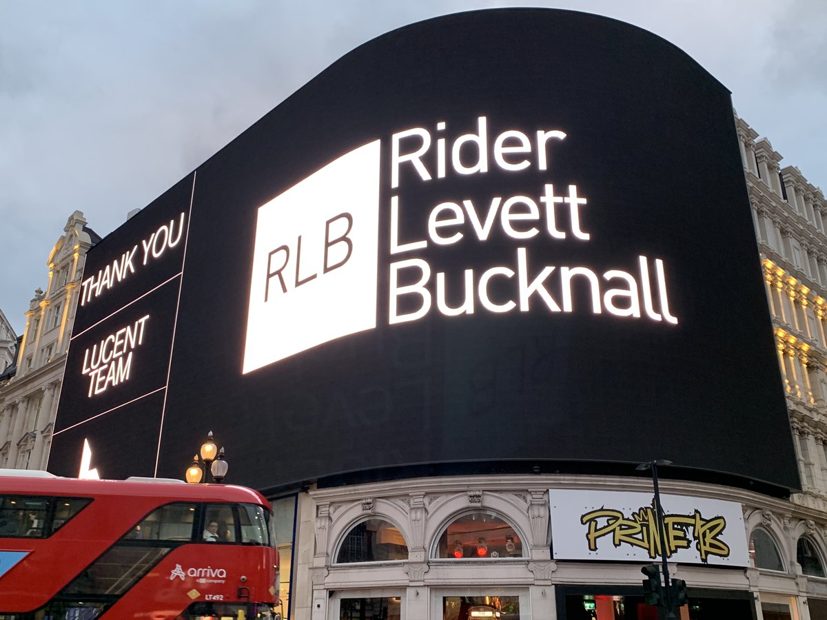 Tonight, RLB’s name was lit up on the world-famous Piccadilly Lights. 
Our logo appeared as part of the celebrations for the launch of the new destination behind it – Lucent W1, Landsec’s latest office-led development. 
Read more: shorturl.at/cflDY
#CreatingaBetterTomorrow