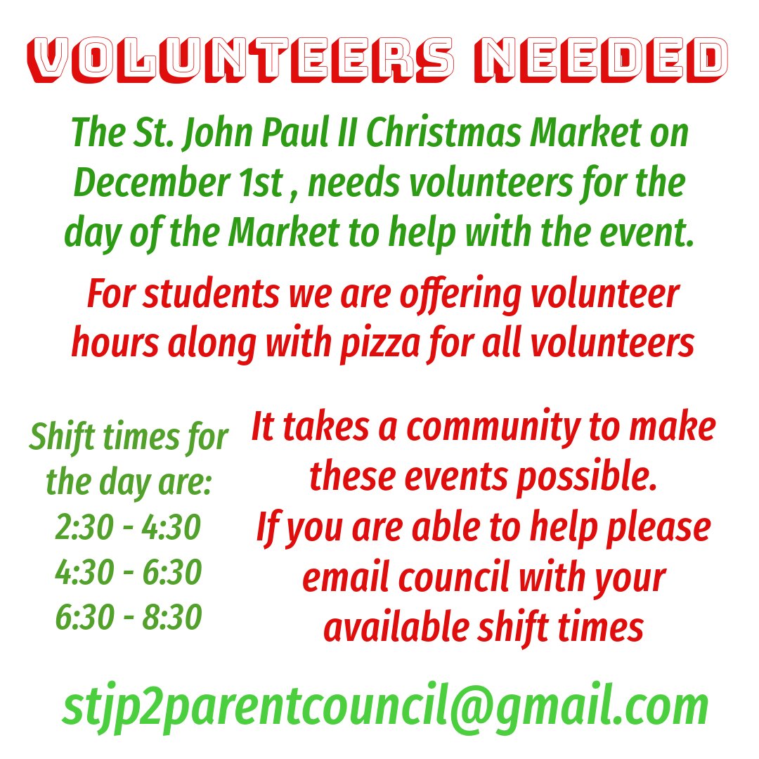 Looking for help to make our Christmas Market a Success!