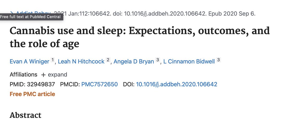 This weeks article talks about Cannabis and Sleep 🧠 if you’re interested in giving it a look pubmed.ncbi.nlm.nih.gov/32949837/