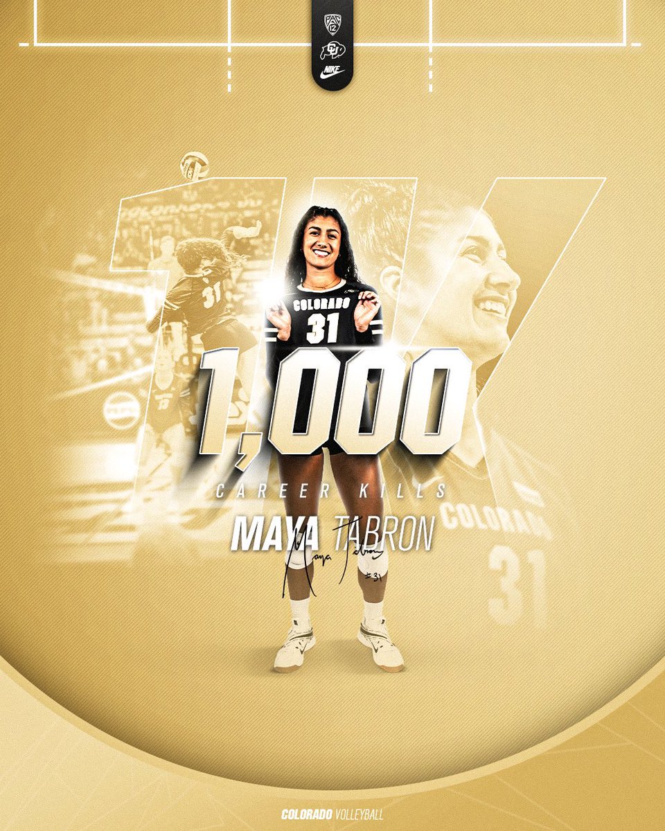 CUBuffsVB's tweet photo. No small feat 💪

Huge congrats to @mtabron13 who achieved 1,000 career kills in our match against ASU!!

#GoBuffs https://t.co/VX3XlqZsfz