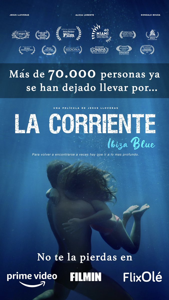 ¡Maravillosa acogida de nuestra #película en España! No os la perdáis en <a href="/PrimeVideoES/">Prime Video España</a> <a href="/Filmin/">Filmin</a> y <a href="/FlixOle/">FlixOlé</a> 

#lacorriente #IbizaBlue #Indiefilm #cineespañol #cineindependiente #ibiza