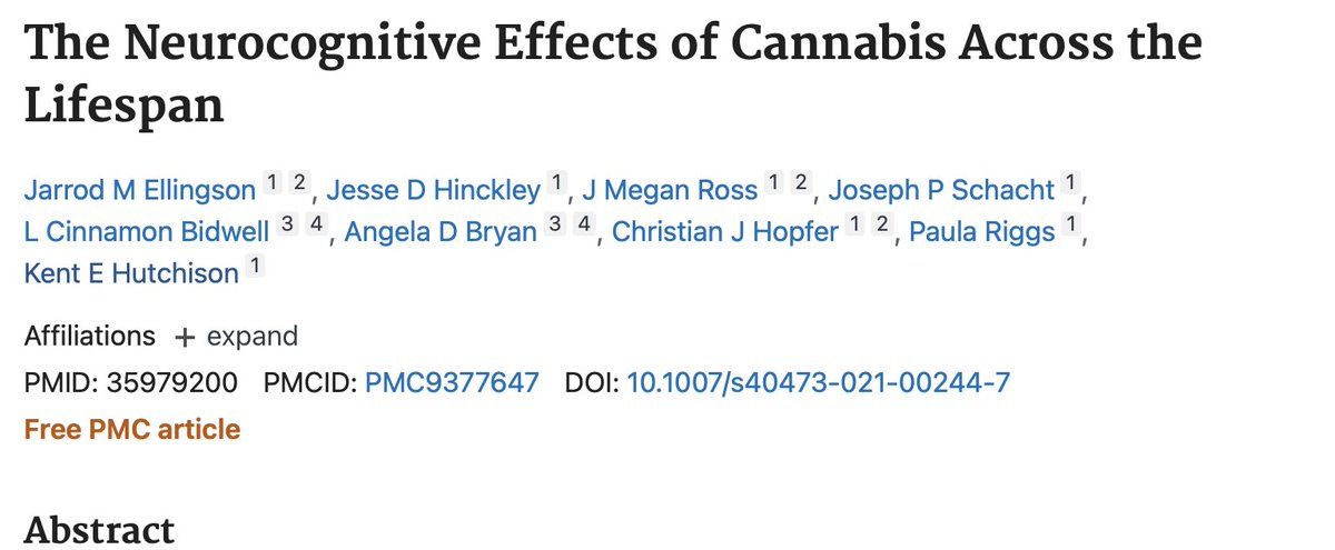 If you’re interested in learning about the neurocognitive effects of cannabis then go to our highlights and click the link! This article may be an old one, but a goodie and it features both Dr. Bryan and Dr. Bidwell 🧠pubmed.ncbi.nlm.nih.gov/35979200/