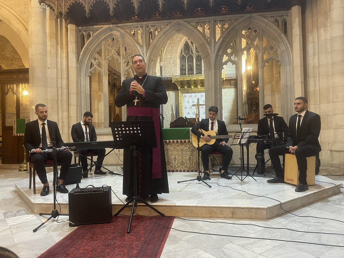 Today in St George’s Cathedral, Jerusalem, young Christians of our churches offered songs and music for peace in our deeply hurting land. They want to do something positive and beautiful when all we see is horrors and fear. They shared with us the heart of God.