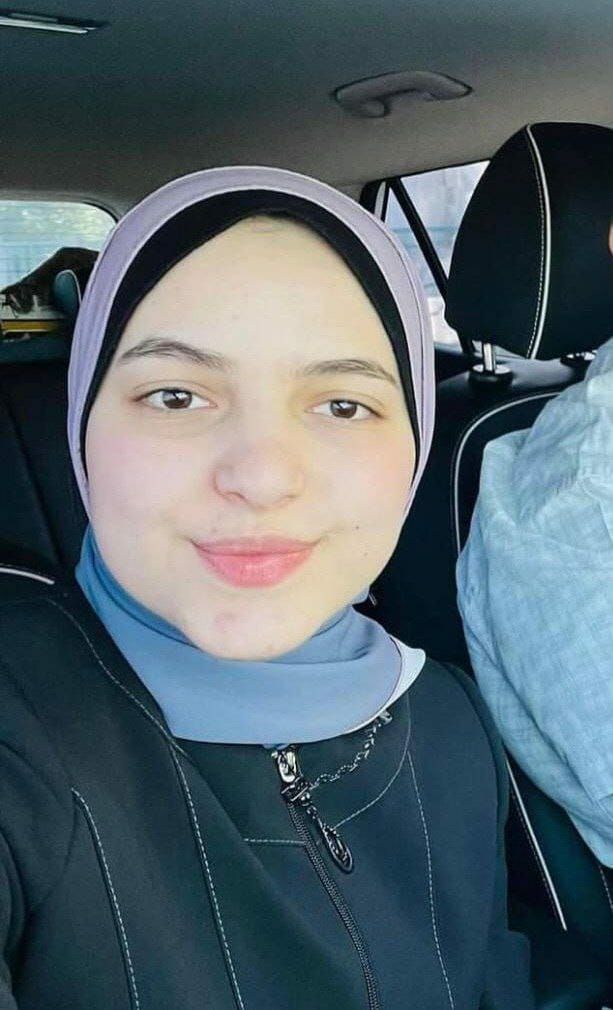 Roaa Hammam Ismail Haniyeh, a medical student, granddaughter of the head of Hamas' political bureau, was killed in a Zionist bombardment of Gaza.