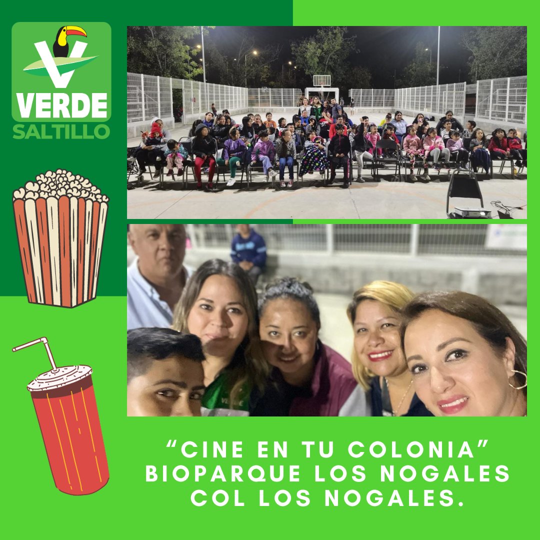 saltillo_verde's tweet photo. 🌿Excelente noche tuvimos ayer con el “cine en tu colonia”, en la Col Los Nogales donde proyectamos una película para un equipo de Basquetbol de diferentes categorías.💚 
#PVEM #Saltillo #Coahuila #SomosVerde #Cine https://t.co/NNqJctvqUV