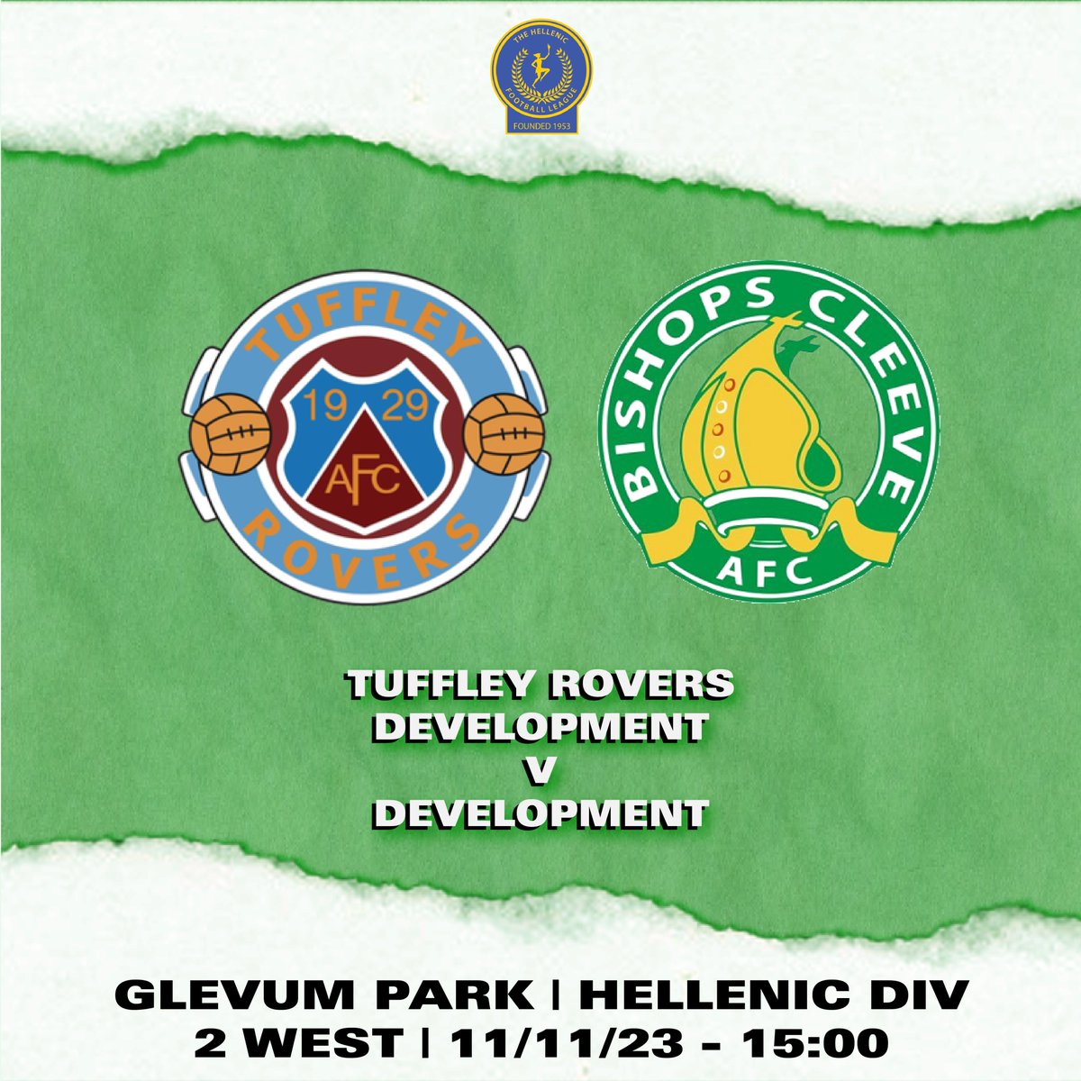 After a hard fought 1-0 win over Tuffley Rovers Development in the cup last week, we're off to Glevum Park in league action tomorrow! 

📈 3rd v 5th
🏆 Hellenic Division Two West 
📍 Glevum Park, GL2 5DE

 🟢⚪️ | #Mitres | #CleeveDev