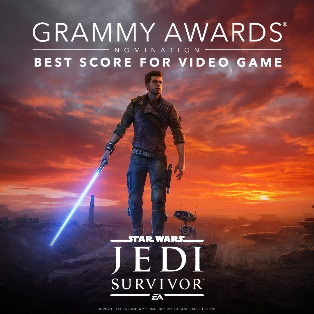 Congratulations to Star Wars Jedi: Survivor and composers Stephen Barton and Gordy Haab on their Grammy nomination for Best Score for Video Game.