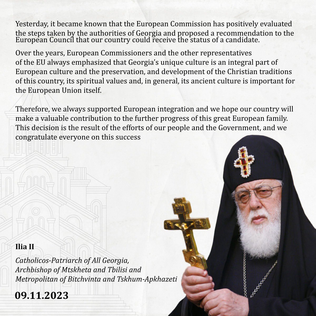 patriarchGEO's tweet photo. 🇬🇪🇪🇺 https://t.co/U0DS8elLiC