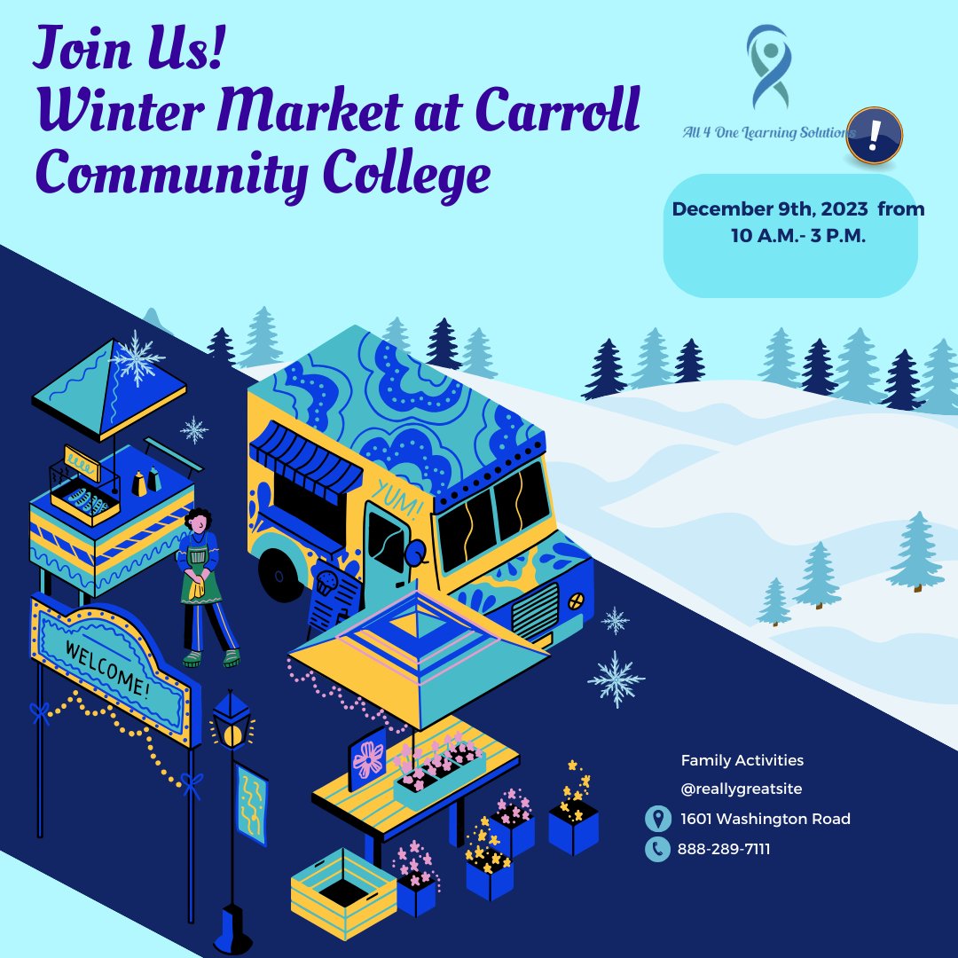 Winter Market at Carroll Community College on Saturday, December 9th. We'll be there! #CarrollCounty #wintermarket #Maryland