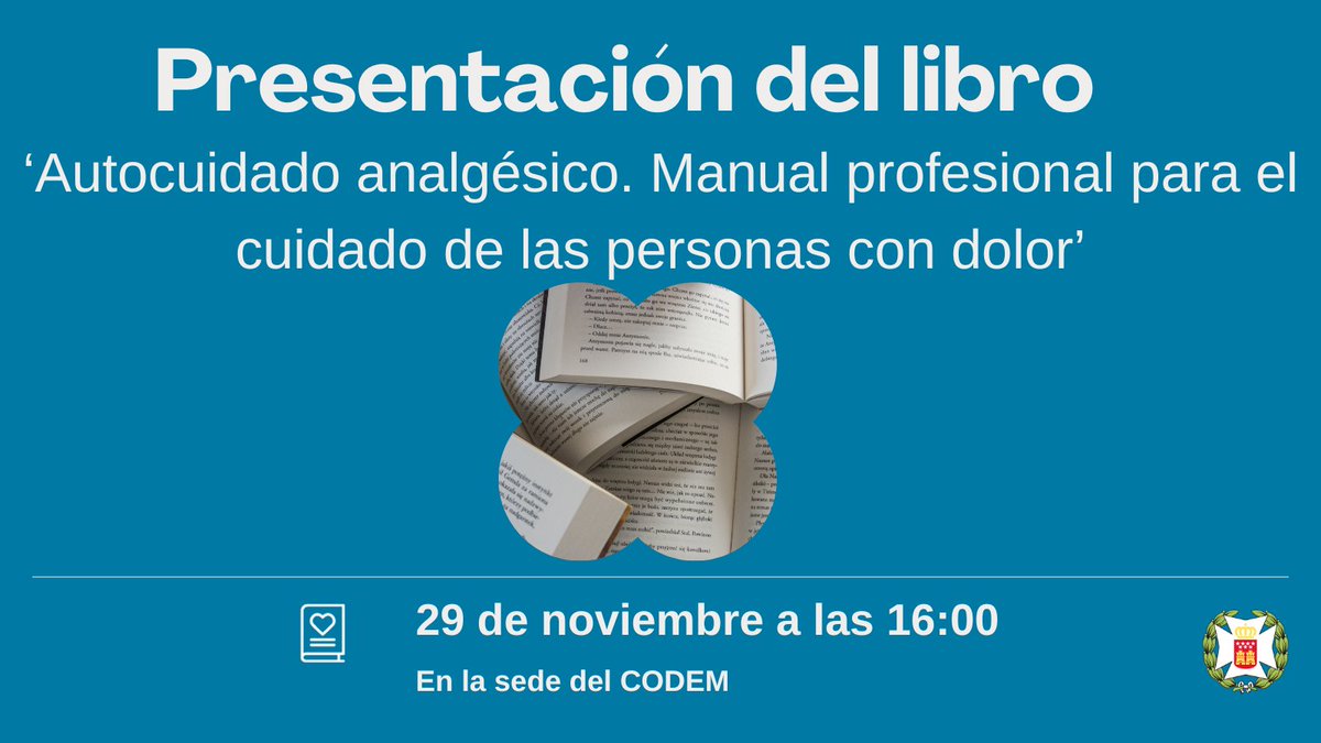 🗣️ Presentación del libro: 'Autocuidado analgésico. Manual profesional para el cuidado de las personas con dolor' en el CODEM.

Para conocer el trabajo realizado por profesionales de la salud sobre el autocuidado más adecuado ante el #dolor crónico.

codem.es/noticias/prese…