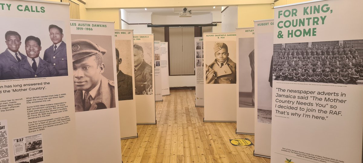 Our For King, Country & Home pop up exhibition on Caribbean WW2 RAF veterans of #Leeds w. new stories added is at our Jamaica House HQ tomorrow Nov 11 and Sunday Nov 12 then @ReginaldCentre Nov 14 + @HunsletHub fr. Nov 22. Times + info ⬇️ tinyurl.com/3mktte47 #LestWeForget