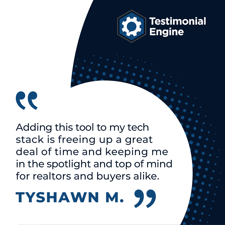 TestimonialEngi's tweet photo. "Adding this tool to my tech stack is freeing up a great deal of time and keeping me in the spotlight and top of mind for realtors and buyers alike." - TYSHAWN M.
#testimonialengine #reviews #dorenaldana #reviewsoftware #googlereviews #reputationmanagement #ratingsandreviews https://t.co/HwRsLYglMQ