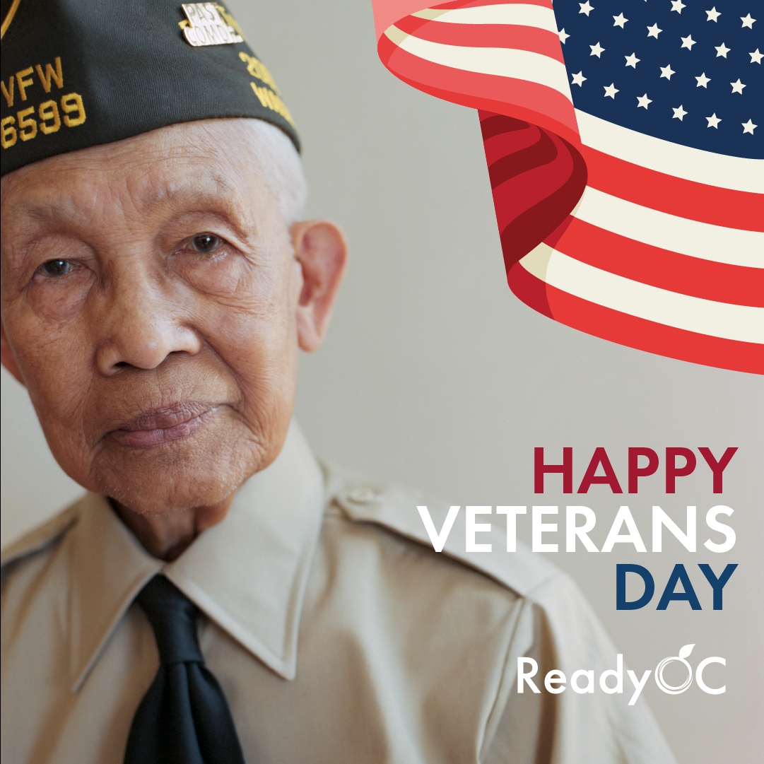 ReadyOC's tweet photo. ReadyOC thanks our military men and women for your continued dedication in keeping our country safe. Happy Veterans Day!
#ReadyOC #OrangeCounty #Preparedness #NaturalDisasters #ManmadeDisasters #Emergencies https://t.co/0eYvYKF4qs