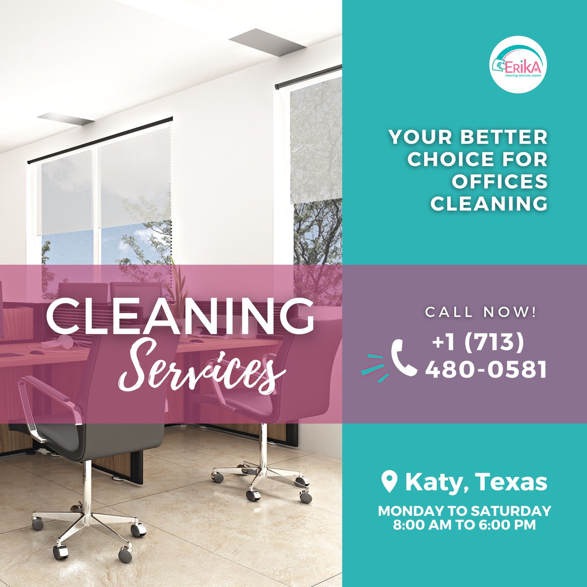 erikacleanings's tweet image. Turn your office into an oasis of productivity with Erika&apos;s Cleaning Services 🏢💼. Discover the secret to #OfficeBliss, #CleanSolutions, #KatyWorkspaces. Dial 📞(713) 480-0581.