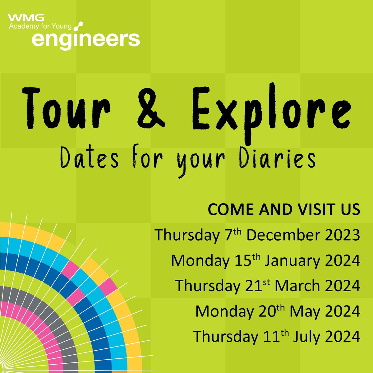 Did you miss our Open Evening? 
Not to worry, we have some extra dates where you can come along to visit our Academy. Register here rb.gy/lvww8b or email us at solihull.info@wmgacademy.org.uk
#OpenEvening #TourAndExplore #WMGAcademySolihull #WMGAcademy #ComeAndVisitUs