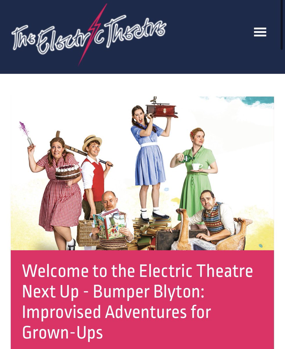 We’re here tomorrow making sparks ⚡️ 
Join us for an entirely improvised Enid Blyton tale inspired by your suggestions … bring your favourite childhood memories 🎭👌 #guildford #hampshire #surrey <a href="/ElectricTheatre/">The Electric Theatre</a> 

electric.theatre/shows/bumper-b…