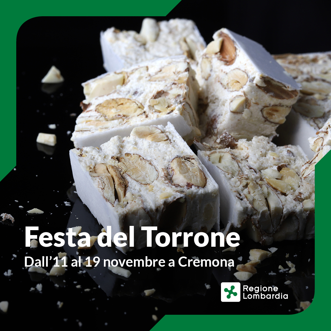 🥳 Al via la Festa del Torrone! 🎊
🍬 Dal 11 al 19 novembre Cremona celebra il suo dolce simbolo con un’edizione strepitosa della golosissima rassegna.  Regione Lombardia sostiene la manifestazione con un contributo 👉reglomb.it/KkwN50Q6jpu
#festadeltorrone #cremona