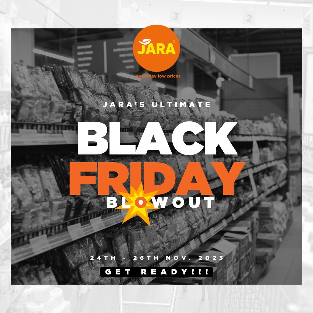JaraStores's tweet photo. The ultimate shopping experience at JARA is almost here!
Discount doesn't get bigger than the Ultimate Black Friday Blowout!
STAY TUNED!
#jarablackfriday #savemorewithjara https://t.co/3OMj7gU3Ok