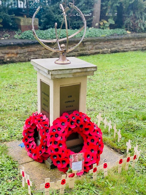 Today at Sir Oswald Stoll Mansions we gathered to remember. 'They shall grow not old, as we that are left grow old: Age shall not weary them, nor the years condemn. At the going down of the sun and in the morning. We will remember them'