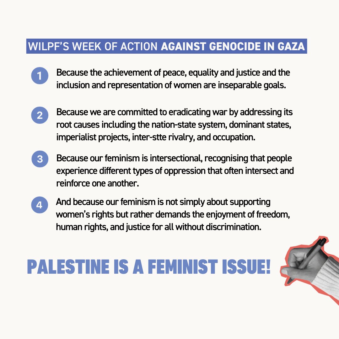 Today, on #FeministDayofAction, let's illuminate why Palestine is a feminist issue ✊

Our #feminism is intersectional, fighting against oppression in all its forms!

Create your graphic and share your perspective: shorturl.at/mtCE5. Tag <a href="/WILPF/">WILPF</a> &amp; let's demand #CeasefireNow!