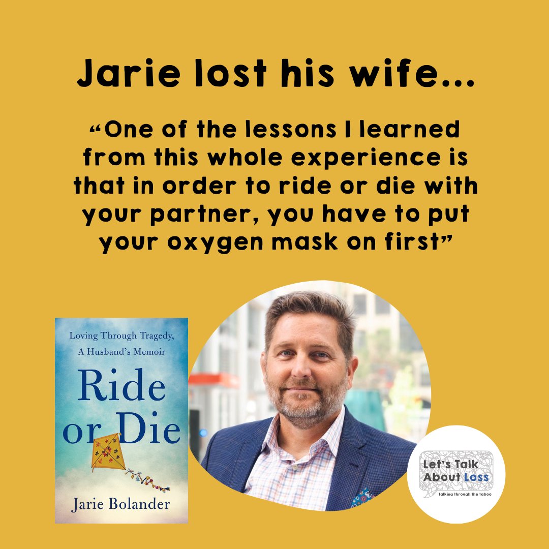 In our latest blog, we have excerpts from the book Ride or Die, by Jarie Bolander. Jarie lost his wife when they were both 35, and he reflects on how caring for a terminally ill loved one can affect your own mental health: letstalkaboutloss.org/2023/11/03/wha… @thedailymba @BookSparks