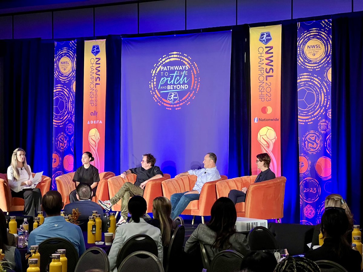 Important conversations at the @NWSL’s DEI-focused Pathways to the Pitch and Beyond sessions to expand access to for all. Makes me even more excited about our partnership to expand the reach for this league. @EWScrippsCo @ScrippsSports