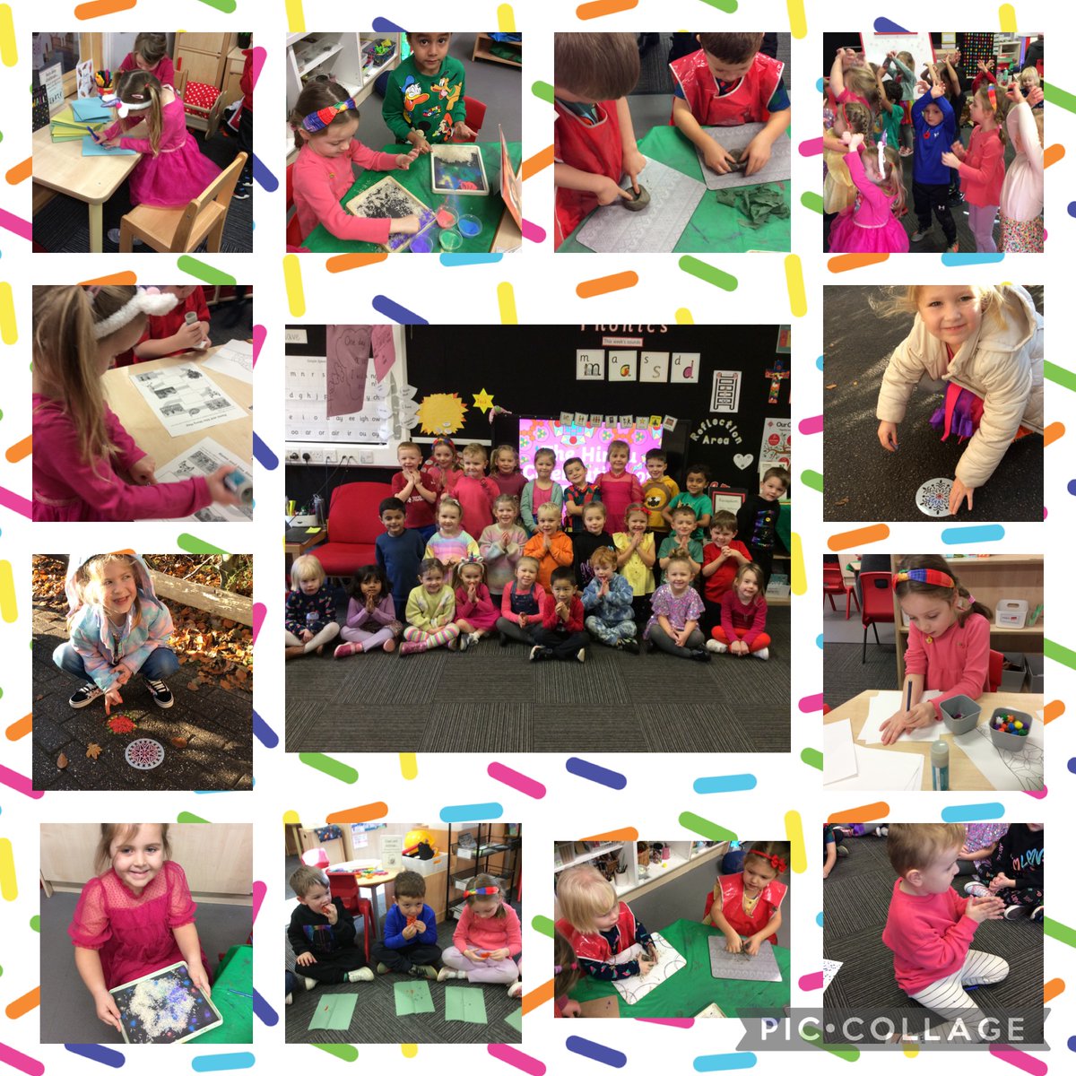 StPhilipsRA's tweet photo. We have had a lovely day learning all about Diwali, the  Festival of Lights. We shared the story of Rama and Sita, we made Diwali cards and decorated the floor with lovely Rangoli patterns. We learnt an Indian dance and even tried some delicious Indian sweets! #teamstphilips https://t.co/FHSdw3m2ay