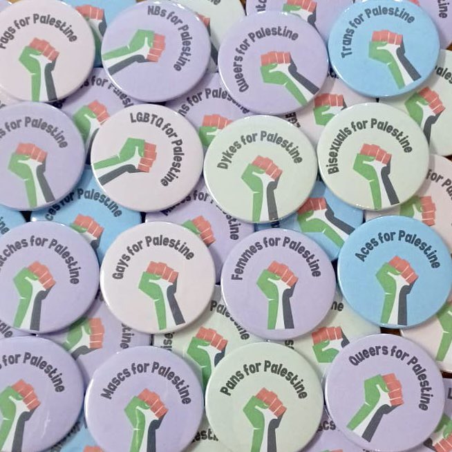 We’ve produced these badges to fundraise for <a href="/MedicalAidPal/">Medical Aid for Palestinians</a> . They’re £2 available from the shop and all proceeds from the sales will be donated. They will be available on our website from next week!
