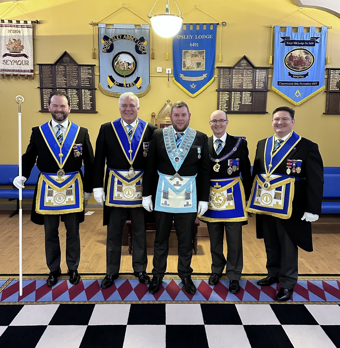 Bro Ben Cosnett became WM for the 1st time at Seymour Lodge 2804 in Redditch last night, at what was a lovely full Installation &amp; Festive Board 😃 Great to have our <a href="/WarksFreemasons/">Warwickshire Freemasons</a> Wardens attending again, plus other AOs and APGM Peter Clarke. Missed you <a href="/Grimesygrimes/">RICHARD GRIMES</a>