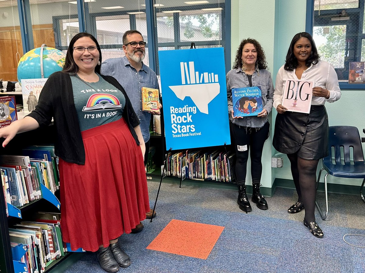 sandychilton's tweet photo. Thrilled to have met the incredible authors Pedro Martin, @CaroleLindstrom, and @VashtiHarrison! 📚✨ Each one has brought unique stories to life, inspiring and enriching my love for literature. Thank you @texasbookfest @penguinkids #AuthorEncounter #BookLovers https://t.co/rGd6Gj9ODv