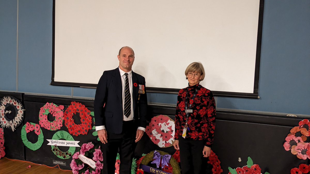 This Remembrance Day I spoke to the Wolfpack at @BarrhavenPS on the importance of kindness and how the Poppy reminds me of my friends who helped me. Their kindness inspired me while in  Afghanistan and Lebanon. They risked a lot to have safer land for their kids to grow up.