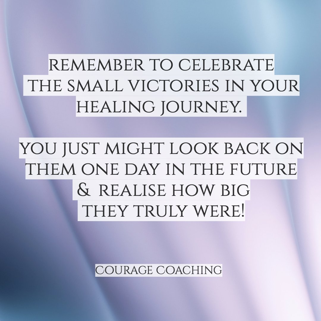 Small victories in your healing journey are actually more important than you realise. Remember to celebrate them! #healing #recovery #cptsd #trauma #childhoodtrauma #narcissisticabuse #relationaltrauma #abuse #addiction