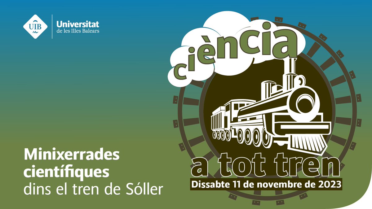 Estrenem @investigacioUIB per divulgar la recerca de @UIBuniversitat aprofitant l’activitat pionera #CienciaTotTren23 🚂🔬 que organitzem amb altres centres. Demà omplirem el #TrenDeSóller de ciència i visitarem @museubcnMUCBO @MUCBOsoller #MuseudelaMar ✅culturacientifica.uib.cat/Projectes/2023…