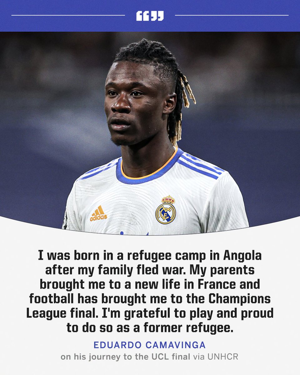 ESPNFC's tweet photo. Eduardo Camavinga's journey has been so inspiring 🌟 https://t.co/tNW4YGyyce