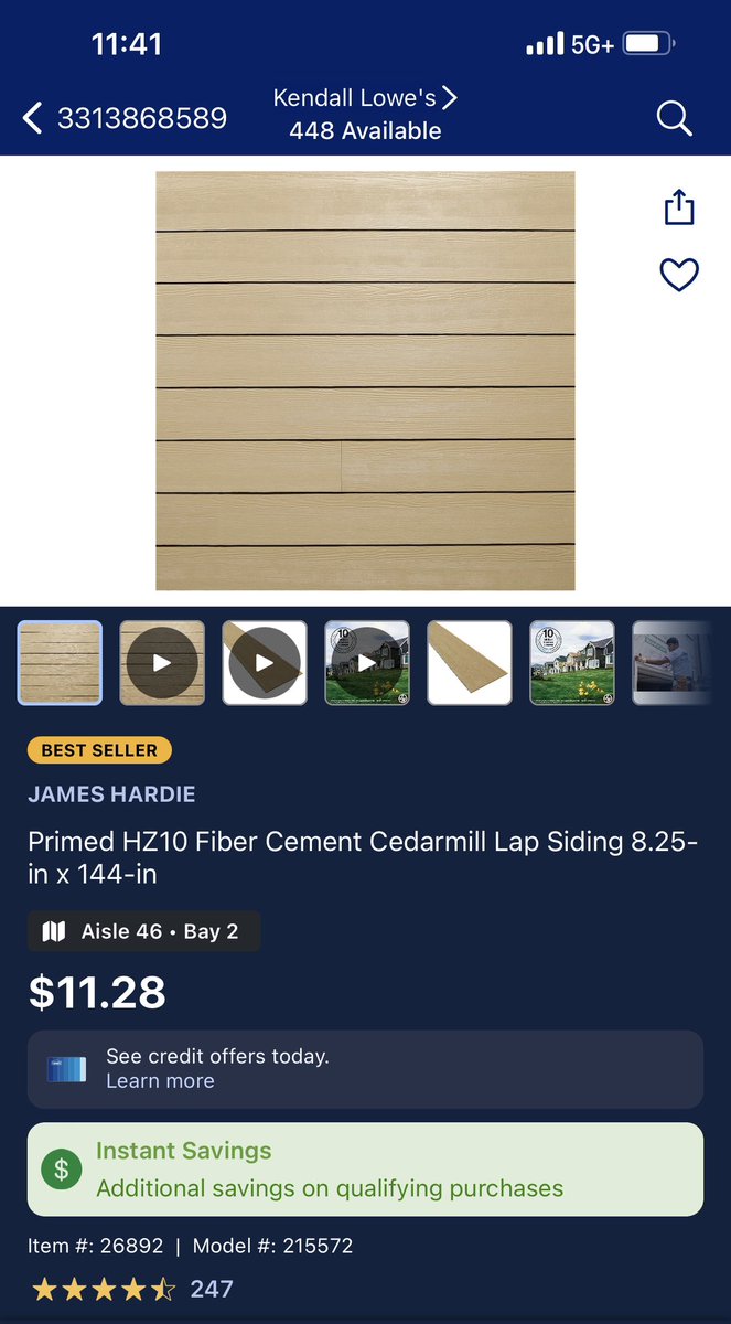DanFinFan's tweet photo. @Lowes store #2904 awful experience. Went to buy 10 boards of siding, which your app shows 400+ in stock and was told I couldn’t buy them because they rang up at .02 and need to be destroyed. You lost a sale and are going to destroy a pallet of perfectly good merchandise. https://t.co/kszZDHxZQ8