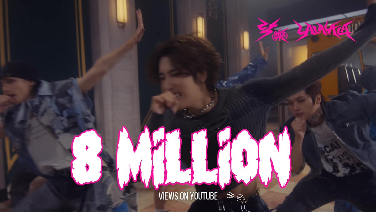StrayKidsGlobal's tweet photo. Stray Kids "락 (樂) (LALALALA)" M/V has now surpassed 8,000,000 (8M) views on YouTube 🎉

🎸 https://t.co/2ffc3xwM0i

#ROCK_STAR #LALALALA
@Stray_Kids #StrayKids https://t.co/2tG85wQ5M5