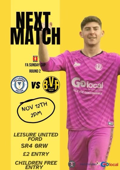 🚨 NEXT UP 🚨
<a href="/FASunday_Cup/">FA Sunday Cup</a> 2nd round ⚽️