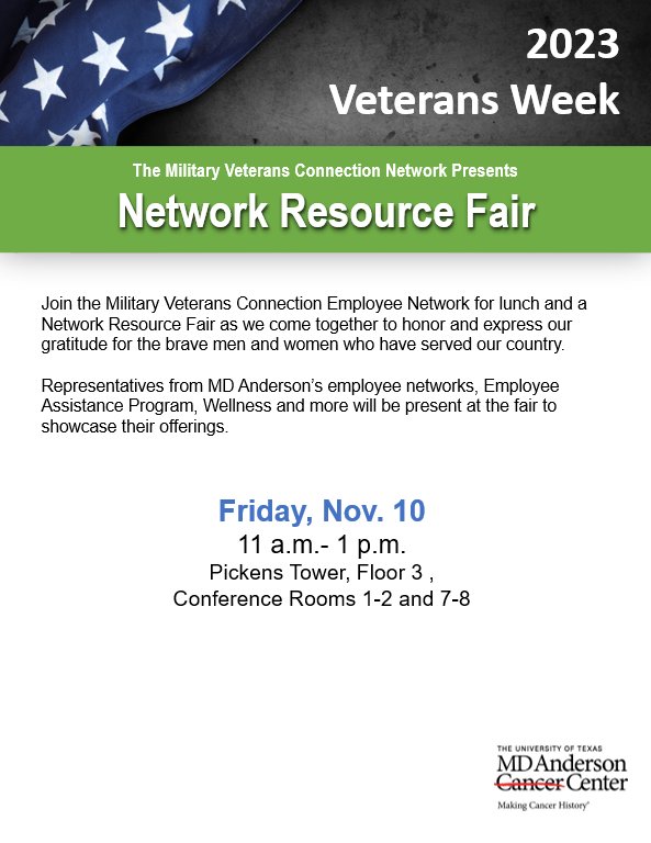 Thrilled to be at <a href="/MDAndersonNews/">MD Anderson Cancer Center</a> Veterans Fair today!  We're honored to demonstrate our dedication to wellness and support for the brave men and women who have served our nation - a heartfelt THANK YOU to all our veterans for your service and sacrifice.