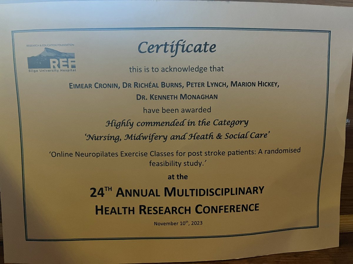 Well done <a href="/eimearcroninPT/">Eimear Cronin</a> another reason to celebrate today Dr Cronin! <a href="/REF_Sligo/">Research & Education Foundation SUH</a> <a href="/atusligo_ie/">ATU Sligo</a> <a href="/healsrc/">Health and Biomedical (HEAL) Research Centre</a> <a href="/ATU_ResearchIE/">ATU Research</a> <a href="/HsehealthW/">HSE Health & Wellbeing</a> @saoltagroup <a href="/Sureshpillai/">Suresh C. Pillai</a> <a href="/KonradMulrennan/">Konrad Mulrennan</a> <a href="/JoReganMoriarty/">Joanne Moriarty</a> <a href="/mairemccallion/">Maire</a>