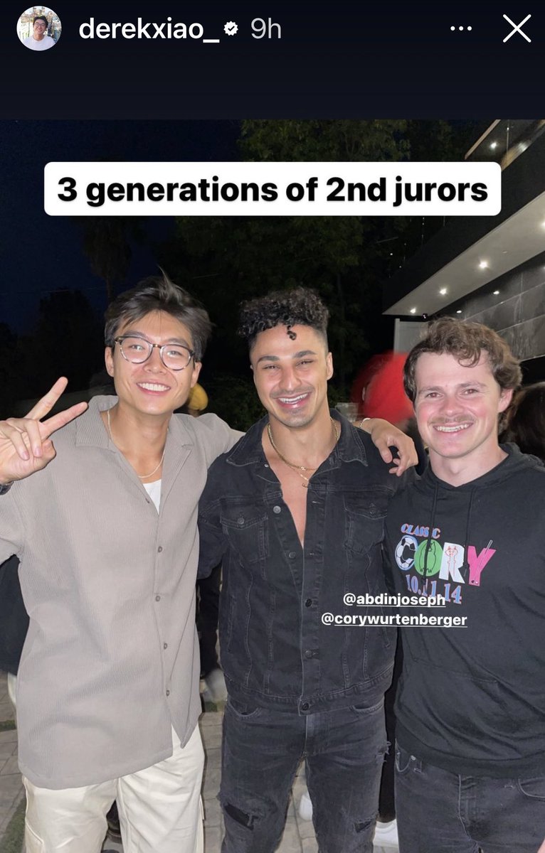 2nd jurors >
#bb25
<a href="/JosephAbdin/">Joseph Abdin</a> <a href="/derekxiao_/">Derek Xiao</a> <a href="/corywurtnberger/">Cory Wurtenberger</a>