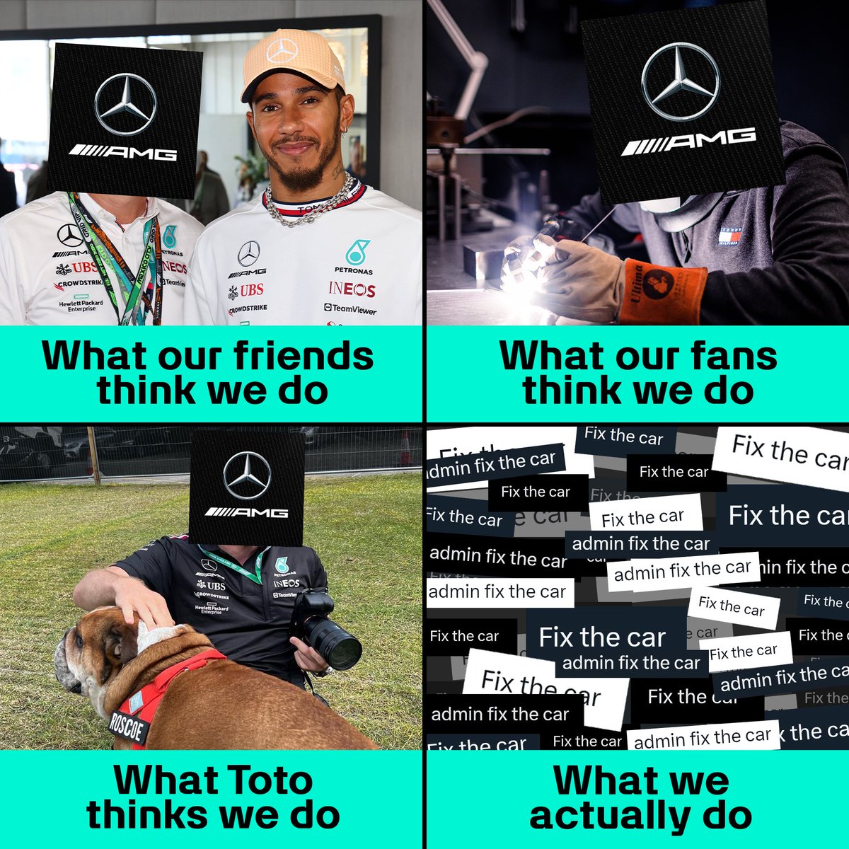 MercedesAMGF1's tweet photo. Just another average day. 📲😂 https://t.co/yj4kB2om8u